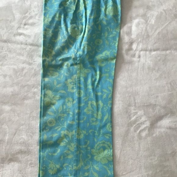 J.H. Collectibles lime green and shy blue capris size 10. - Picture 2 of 7